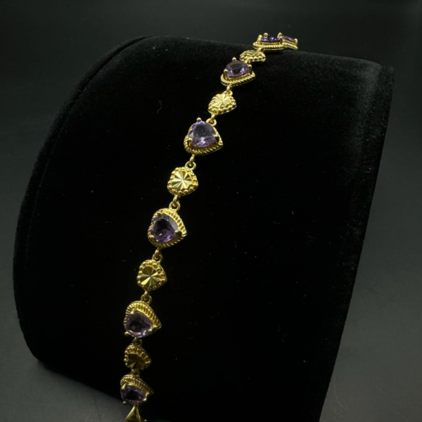 8mm purple hart gold plated over silver 7.5